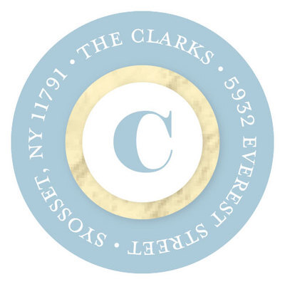 Shining Start Round Address Labels
